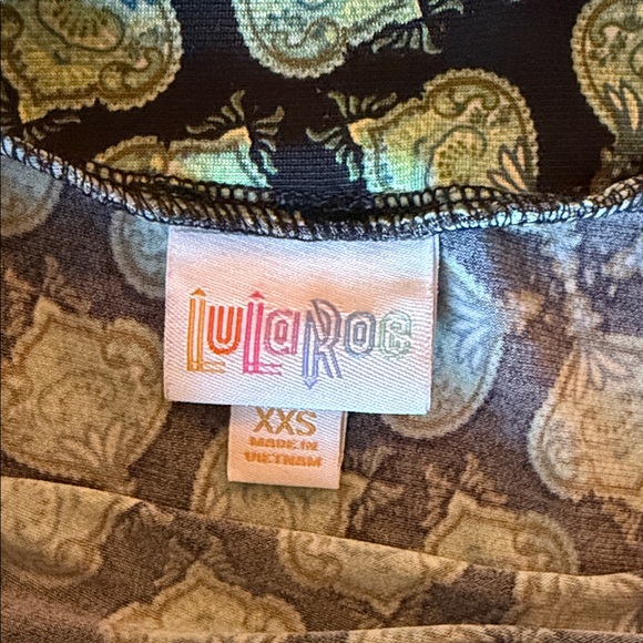 LuLaRoe Black and Green Patterned A-Line Skirt - Picture 3 of 3